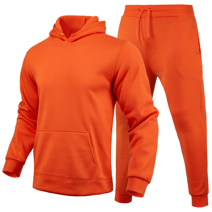 Slim Fit Solid Color Hoodie Suit Men's Clothing