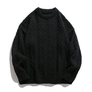 Men's Round Neck Loose Twisted Sweater Couple