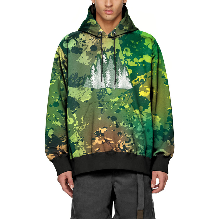 Men's Fashion Connector Retro Camouflage Digital Printed Hoodie