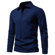 Retro Men's V-neck Long-sleeved T-shirt