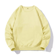 Combed Cotton Solid Color Round Neck Terry Sweater