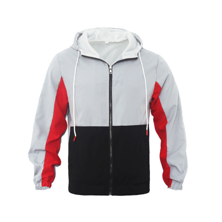 Men's Fashion Casual Polo Collar Contrast Color Double-layer Hooded Jacket