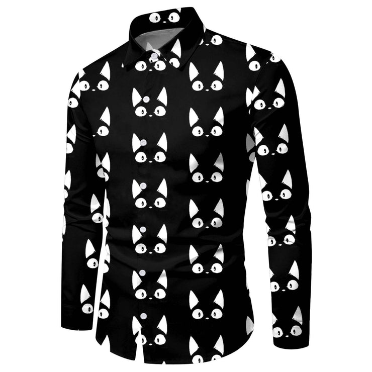 Men's Fashionable 3D Printed Long-sleeved Shirt