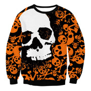 Men's Halloween Round Neck Skull Digital Printing Sweater