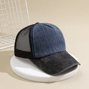 Contrast Color Mesh Breathable Distressed Outdoor Leisure Sun Shade Sun Protection Baseball Cap