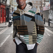 Hooded Sweater Men's Geometric Pattern Street Trend