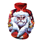 Men's Christmas Digital Printing Leisure Pullover Hooded Sweater