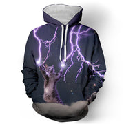 Lightning Cat White Horse 3D Printed Sweater For Men And Women