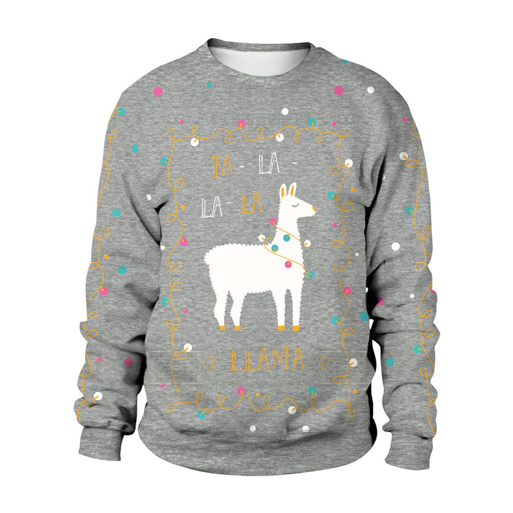 Digital Printing Vicuna Round Neck Loose Sweatshirt