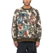 Men's Fashion Casual Camouflage Digital Printed Round Neck Sweater