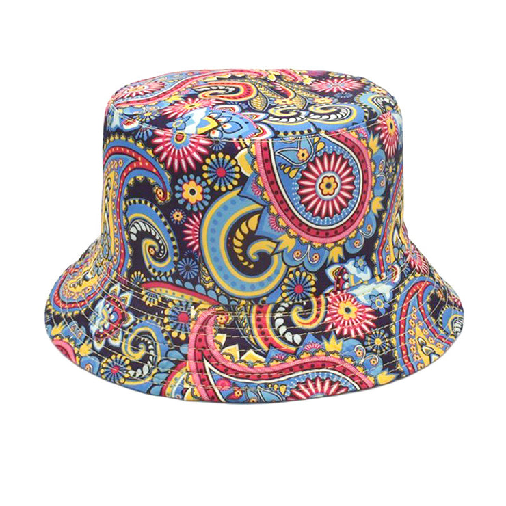 Men's And Women's Outdoor Double-sided Sunscreen Printed Fisherman Hat