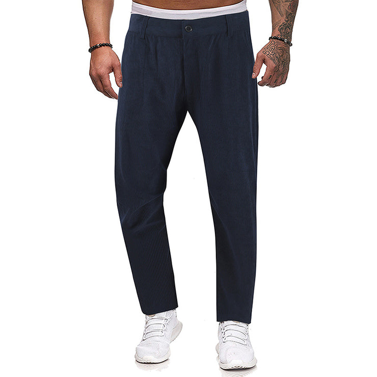 Men's Fashion Thickened Straight Trousers