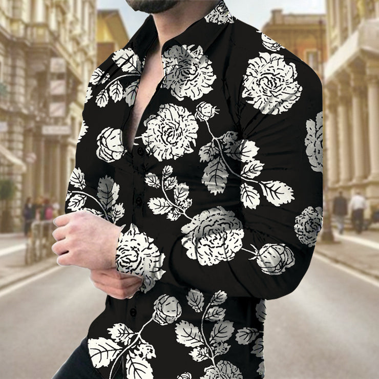 Men's Long-sleeved Shirt Casual Printing