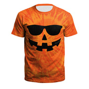 Men's Skull Pumpkin Tie-dye Digital Printed T-shirt