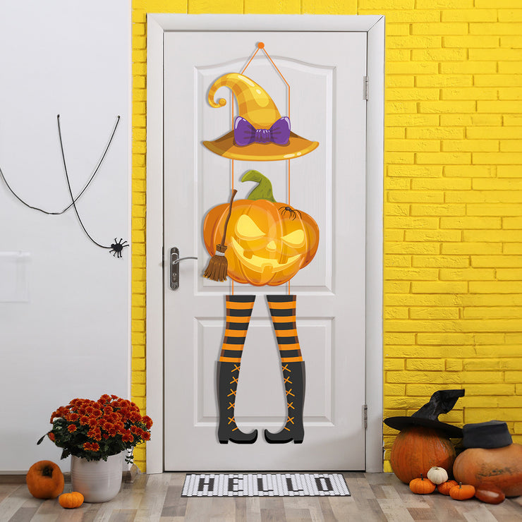 Halloween Party Decoration Pumpkin Wizard Hat Door Hanging