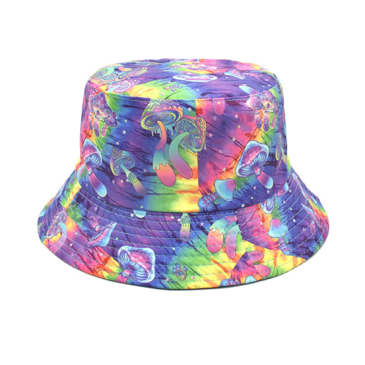 Men's And Women's Outdoor Casual Colorful Mushroom Pattern Fisherman Hat