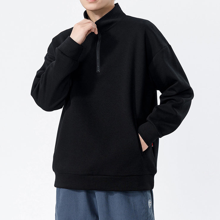 Men's Loose High Collar Men's Cotton Sweater