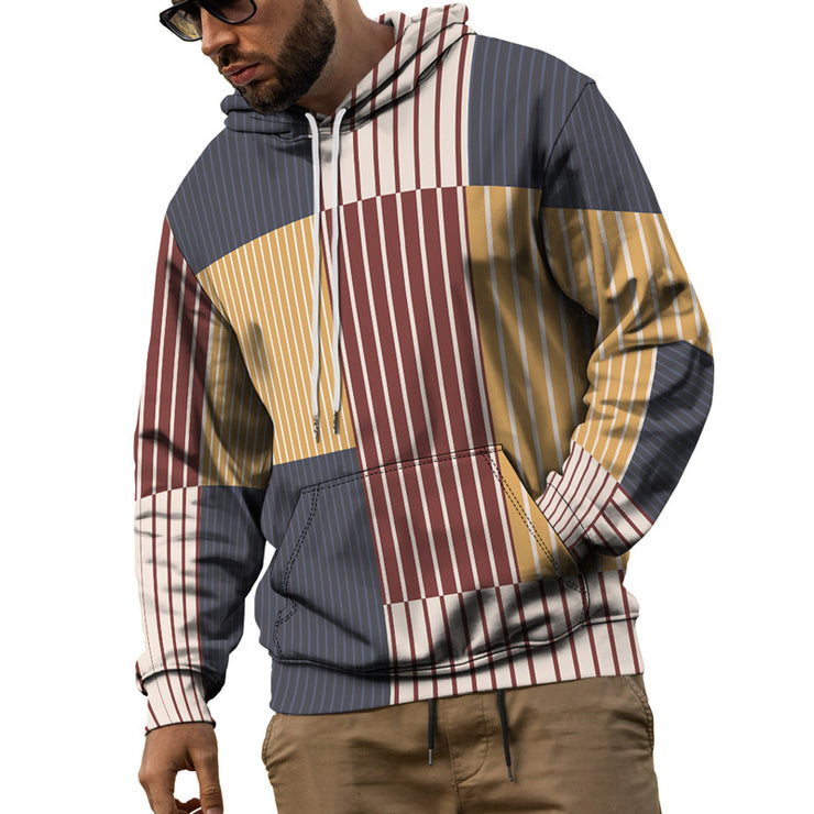 Hooded Sweater Men's Geometric Pattern Street Trend