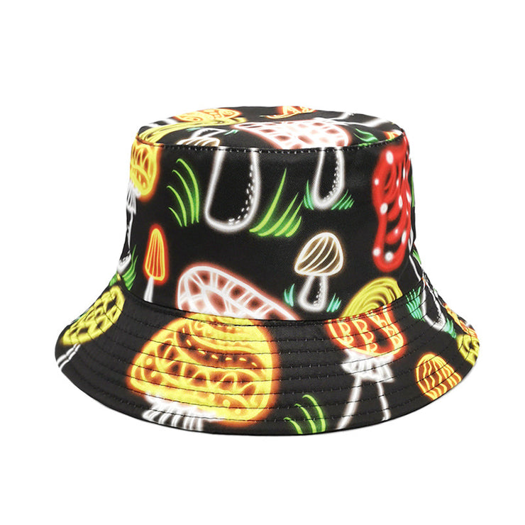 Men's And Women's Outdoor Casual Colorful Mushroom Pattern Fisherman Hat