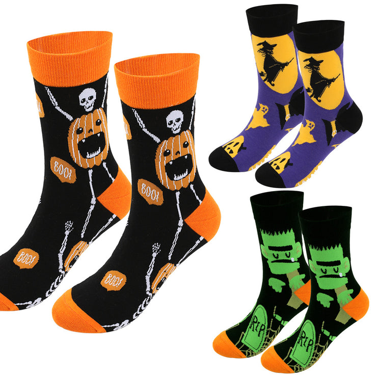 Halloween Plus-sized Men's Cotton Socks Plus Size