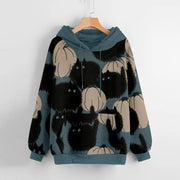 Women's Halloween Pumpkin Printed Long-sleeved Hooded Sweater