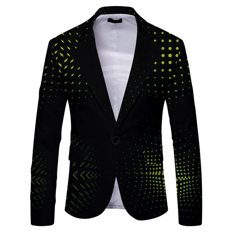 Striped Suit Jacket Men's Casual Slim Fit