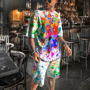 Fashion 3D Color Printing Men's Casual Tops