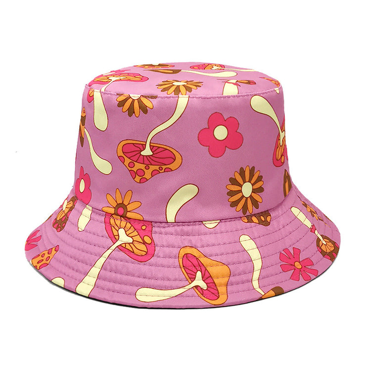 Men's And Women's Outdoor Casual Colorful Mushroom Pattern Fisherman Hat