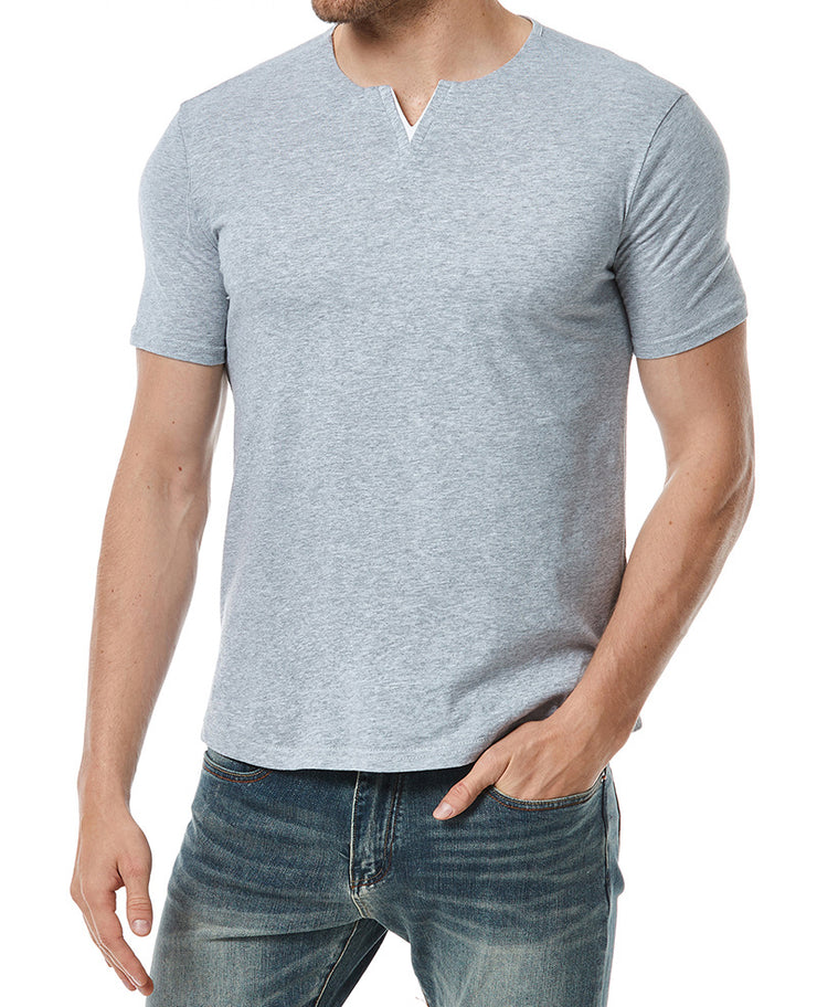 Men's V-neck Fashion Short Sleeve Cotton