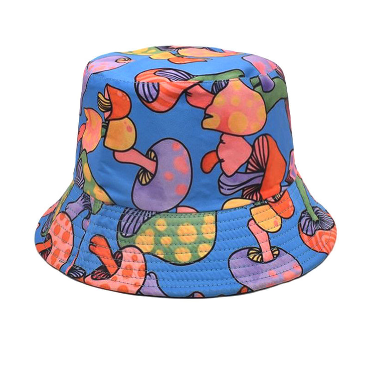 Men's And Women's Outdoor Casual Colorful Mushroom Pattern Fisherman Hat