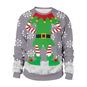 Christmas Digital Printing Round-neck Pullover