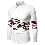 Men's Fashionable 3D Printed Long-sleeved Shirt