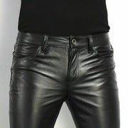 New Spring And Autumn Tight Men's Leather Pants