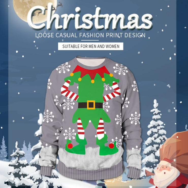 Christmas Digital Printing Round-neck Pullover