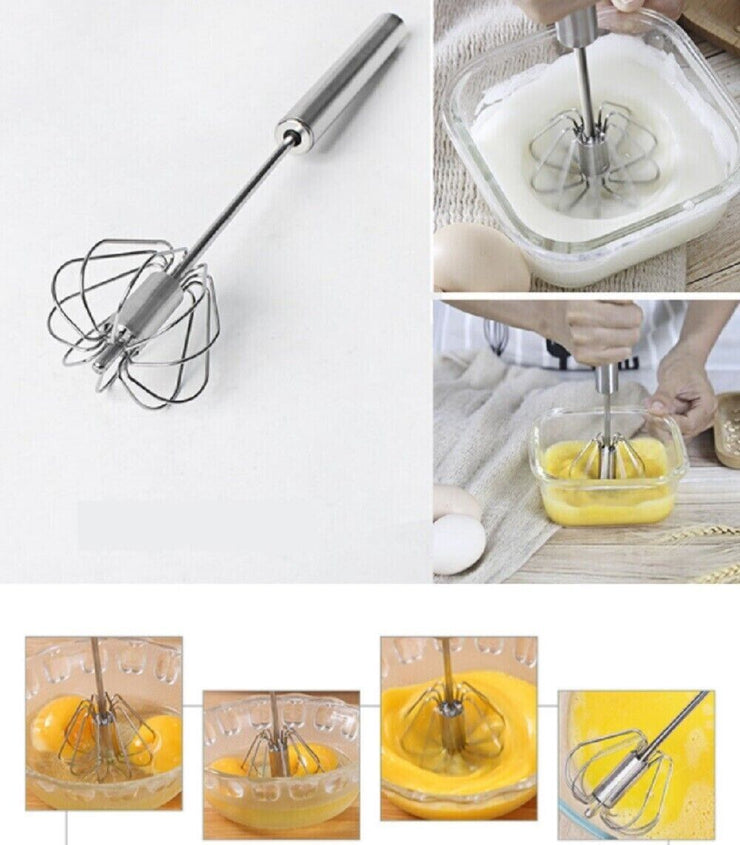 Hand Push Rotary Whisk Blender Versatile Milk Frother Mixer Stirrer Kitchen Tool