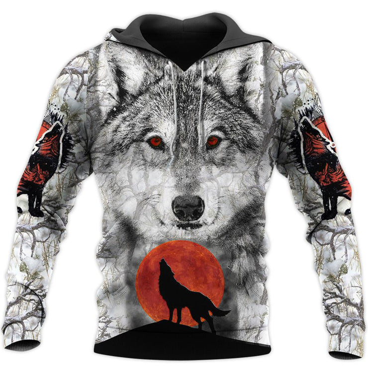 European And American Wolf 3D Printing Sweater Long Sleeve Autumn