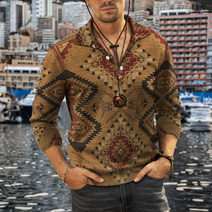 Men's 3D Ethnic Element Printed Fashion Tops