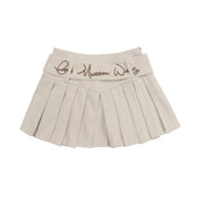 Embroidered Letter Design Casual Temperament Skirt