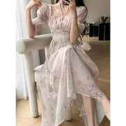 Women's Fashion Square Collar Chiffon Dress