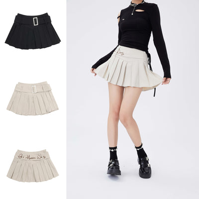 Embroidered Letter Design Casual Temperament Skirt