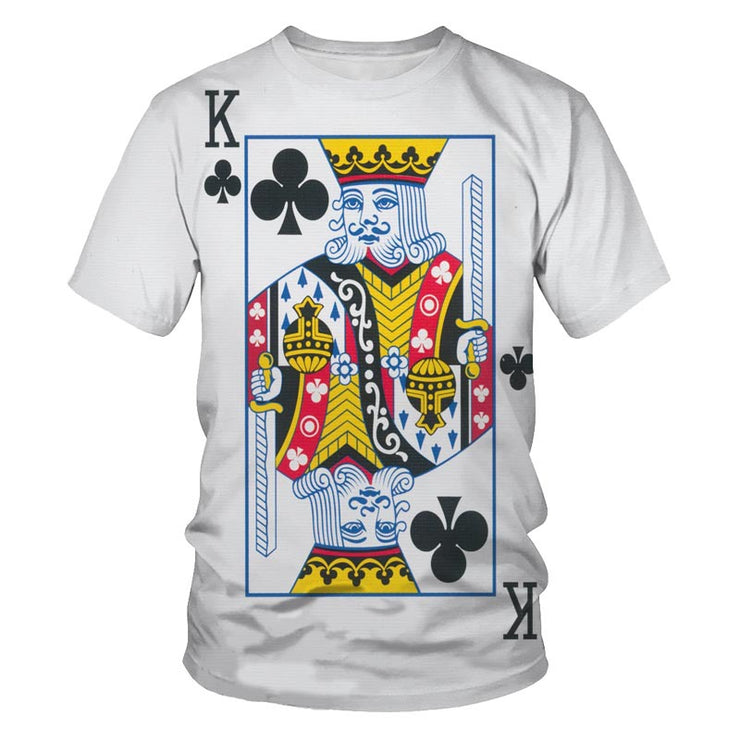 Poker Men's 3D Digital Printing Short Sleeve