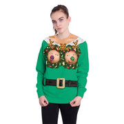 Christmas Digital Printing Round-neck Pullover