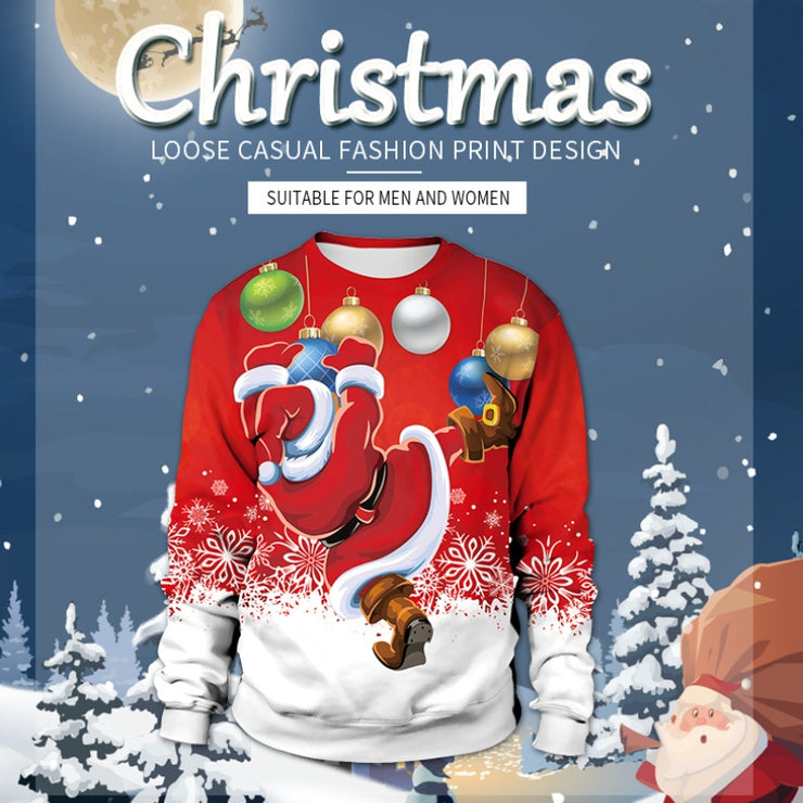 Christmas Digital Printing Pattern Round-neck Pullover