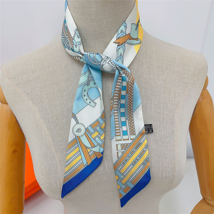 Women's Elegant Professional Duplex Printing Silk Scarf