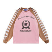 American Retro Raglan Pullover Casual All-matching