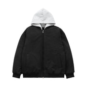 Men's Fake Two-piece Detachable Hooded Jacket