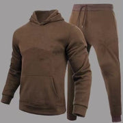 Slim Fit Solid Color Hoodie Suit Men's Clothing