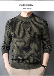 Men's Knitted Thickened Half-high Collar Chenille Warm Sweater