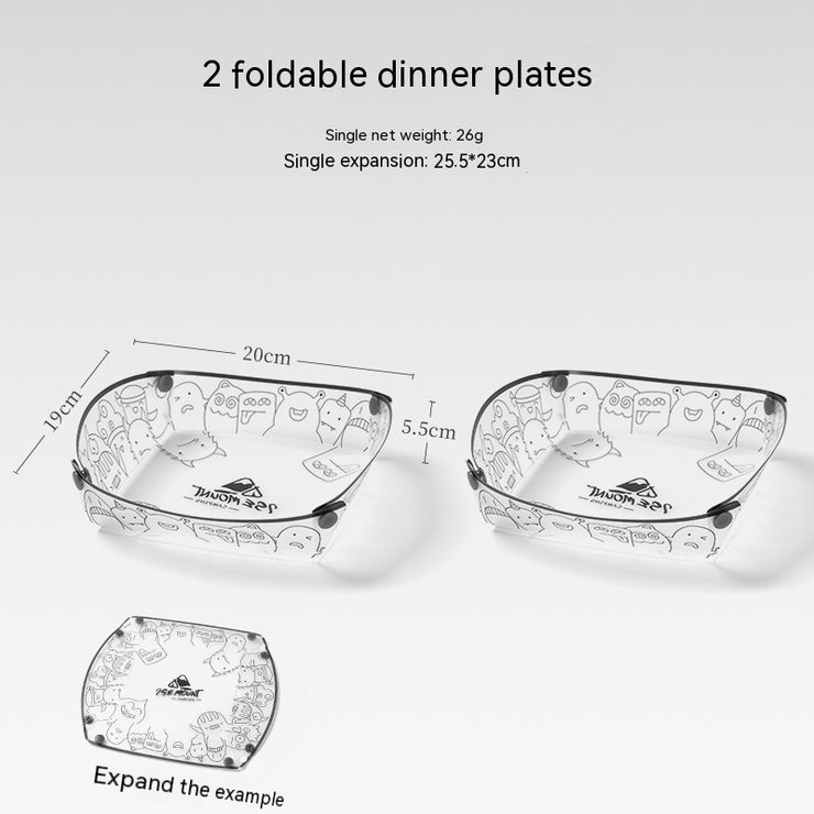 Outdoor Folding Bowls, Tableware, Portable Travel Plates