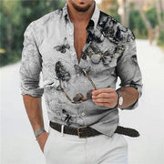 Men's Loose Floral Shirt Beach Retro